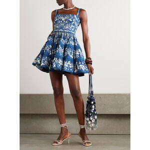 AGUA BY AGUA BENDITA Lima Ribbons tiered floral-print cotton mini dress M
